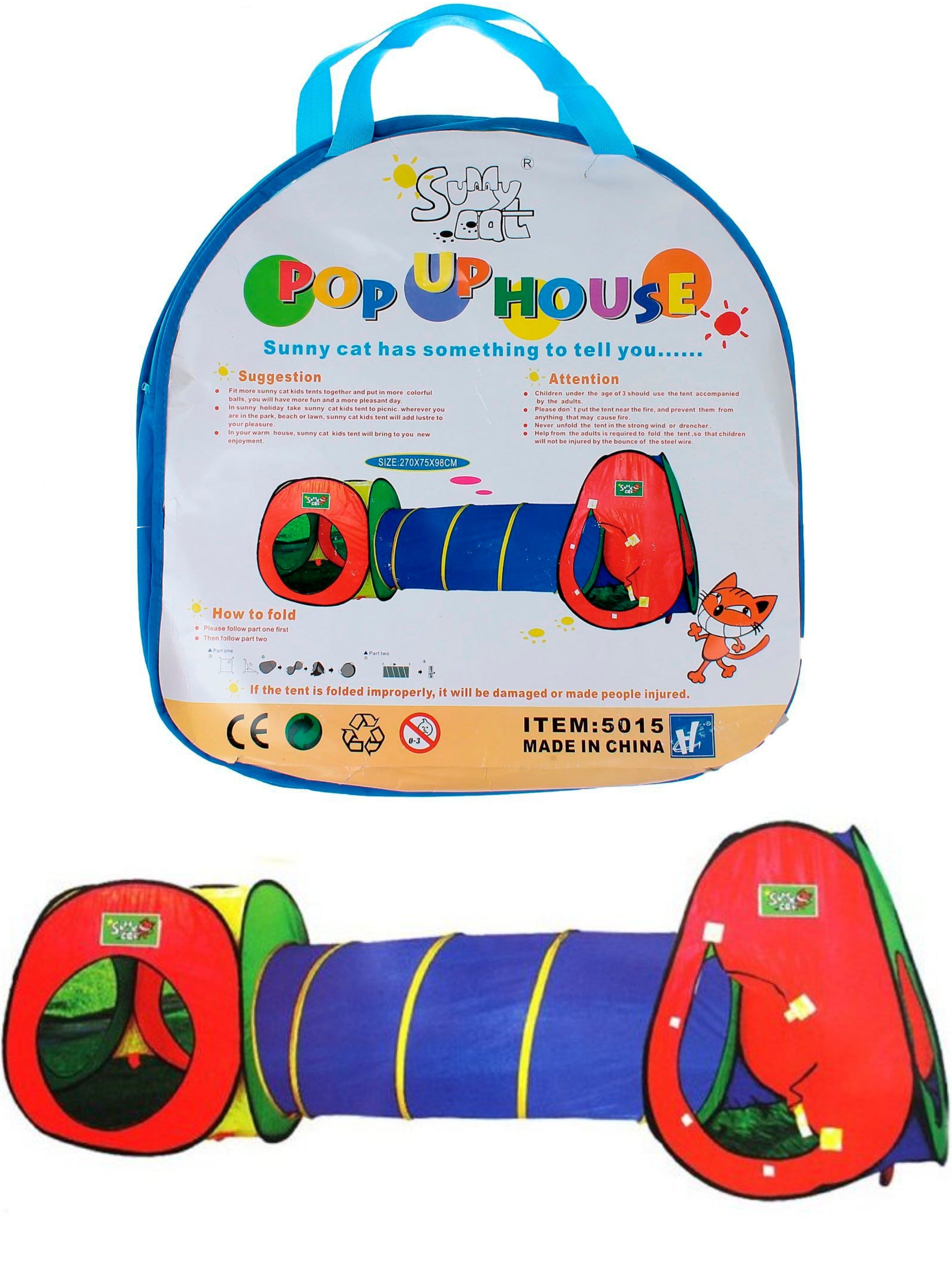 אוהל כדורים כפול עם מנהרה מתקפלים בתיק