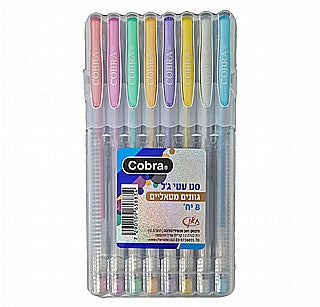 8 עטי ג'ל גוונים מטאליים