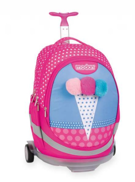 תיק מודן Smart trolley גלידה עם פונפונים