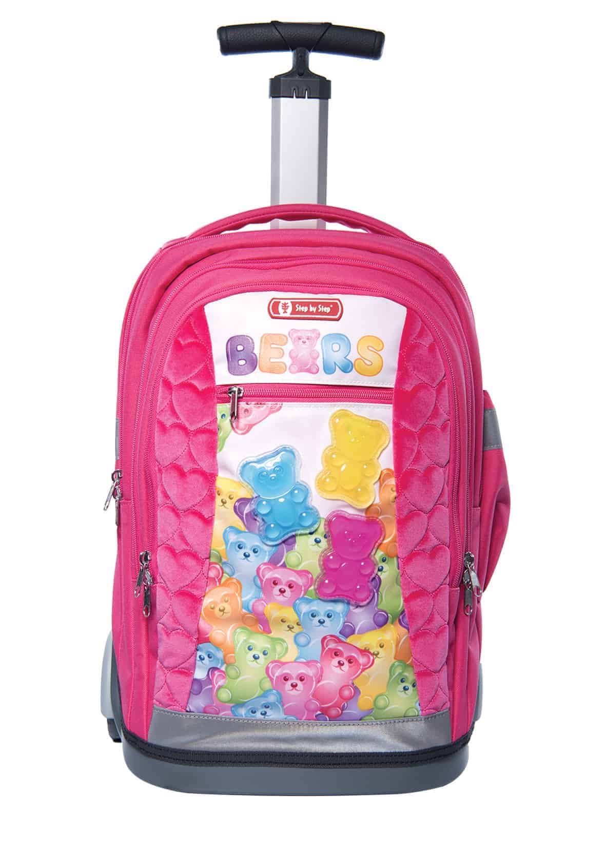 תיק טרולי לבית הספר גלגלים מובנים דובונים