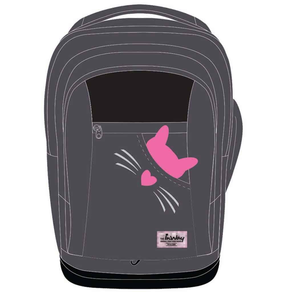 תיק טרולי לבית הספר גלגלים מובנים חתול Inway