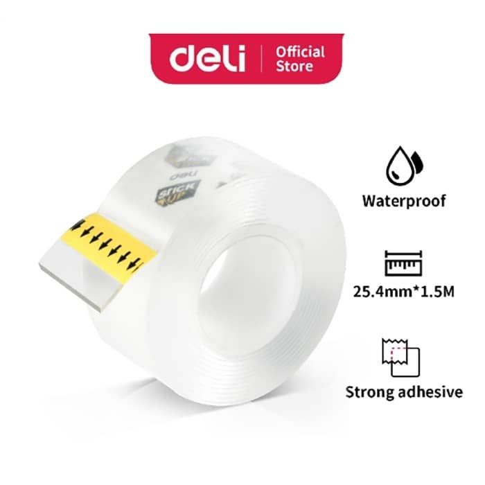 דבק דו צדדי שקוף deli