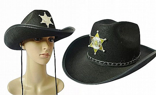 כובע קאובוי שחור/חום