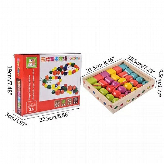 חרוזים להשחלה גדולים מעץ