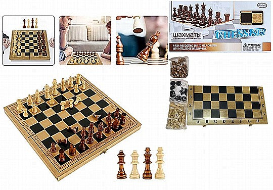 שש בש שחמט דמקה מעץ