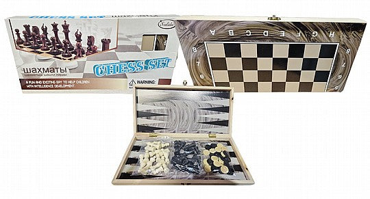 שש בש שחמט ודמקה לוח מעץ