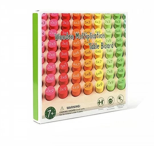 לוח הכפל מעץ עם תשובות