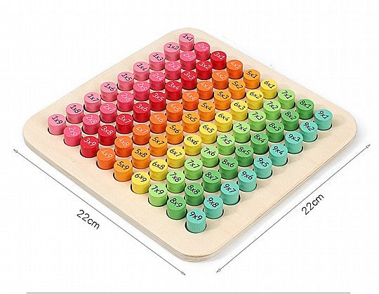 לוח הכפל מעץ עם תשובות