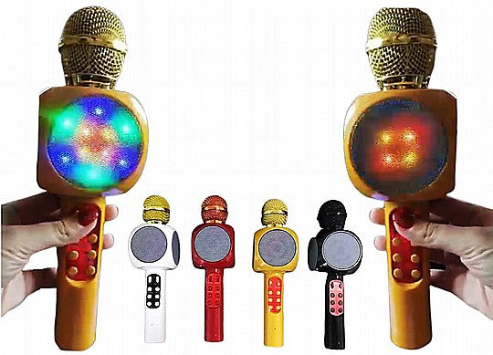 מיקרופון רמקול קריוקי עם אורות