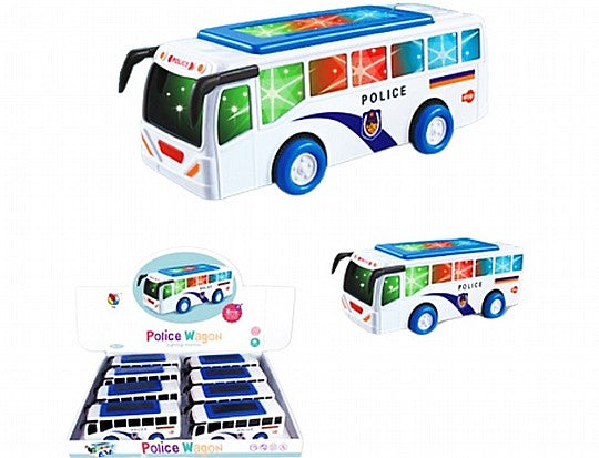 אוטובוס משטרתי מנגן ומאיר