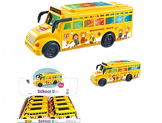 אוטובוס צהוב מנגן ומאיר