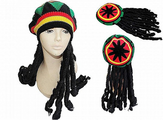 כובע בוב מארלי/ג'מייקני עם ראסטות