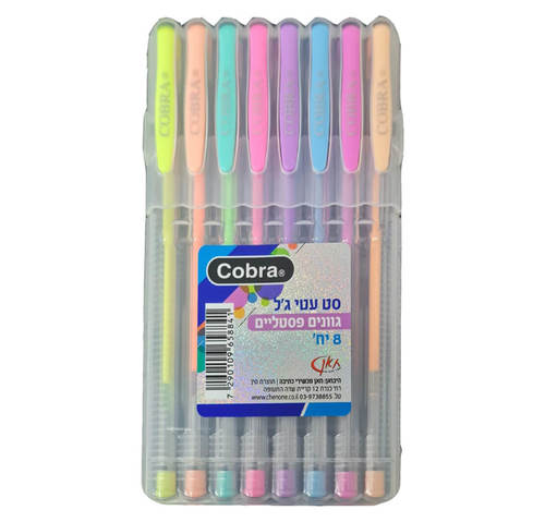 8 עטי ג'ל גוונים פסטליים