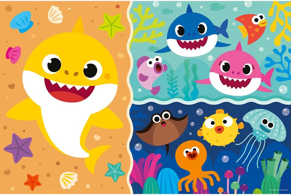 פאזל רצפה דו צדדי 15 חלקים בייבי שארק