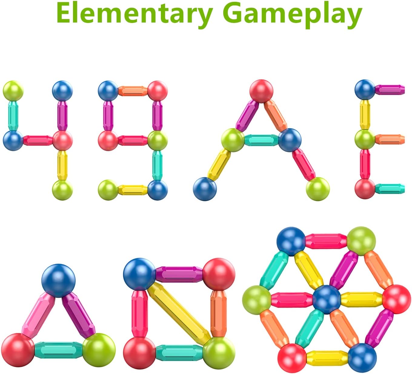 משחק מגנטים מוטות וכדורים גדולים