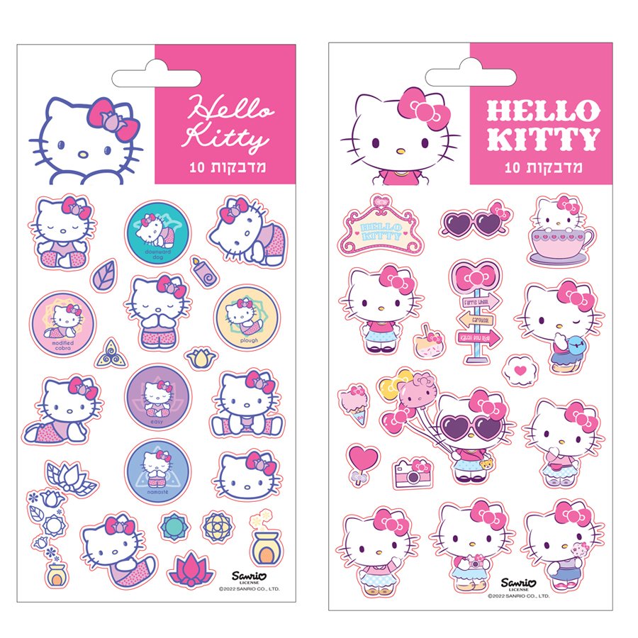 10 דפי מדבקות הלו קיטי