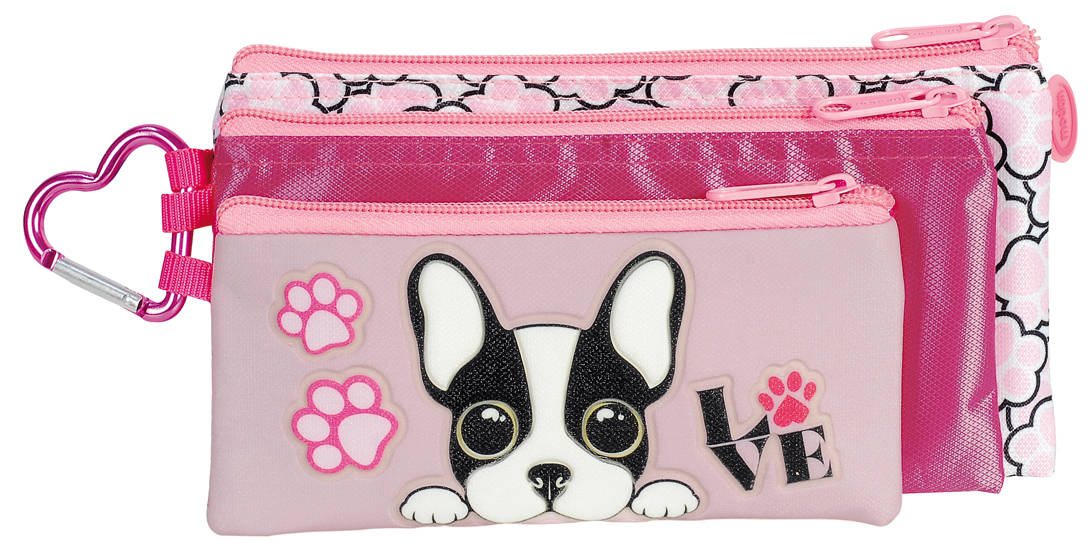 קלמר כלבלב סגול בהיר 3 תאים מודן