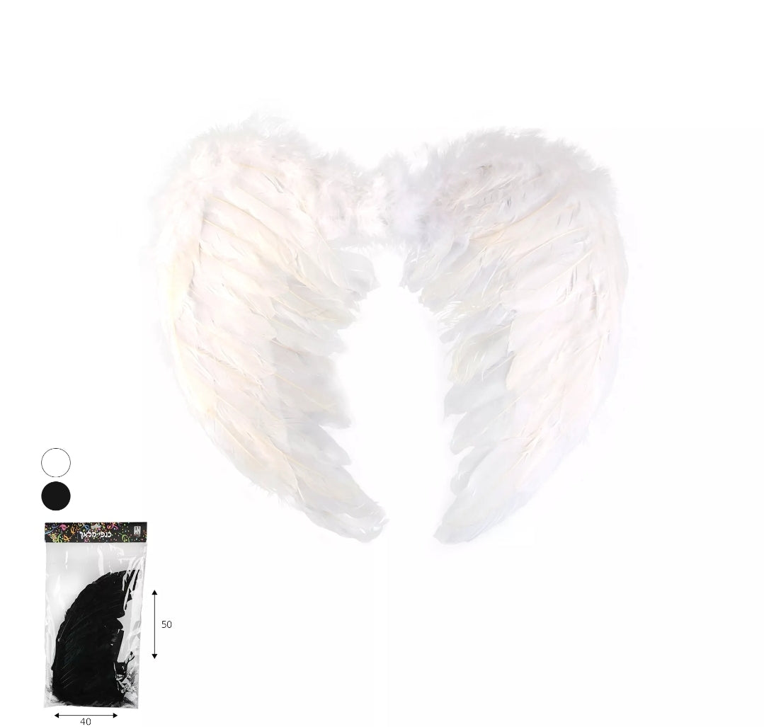 כנפיים למלאך נוצות לבן/שחור