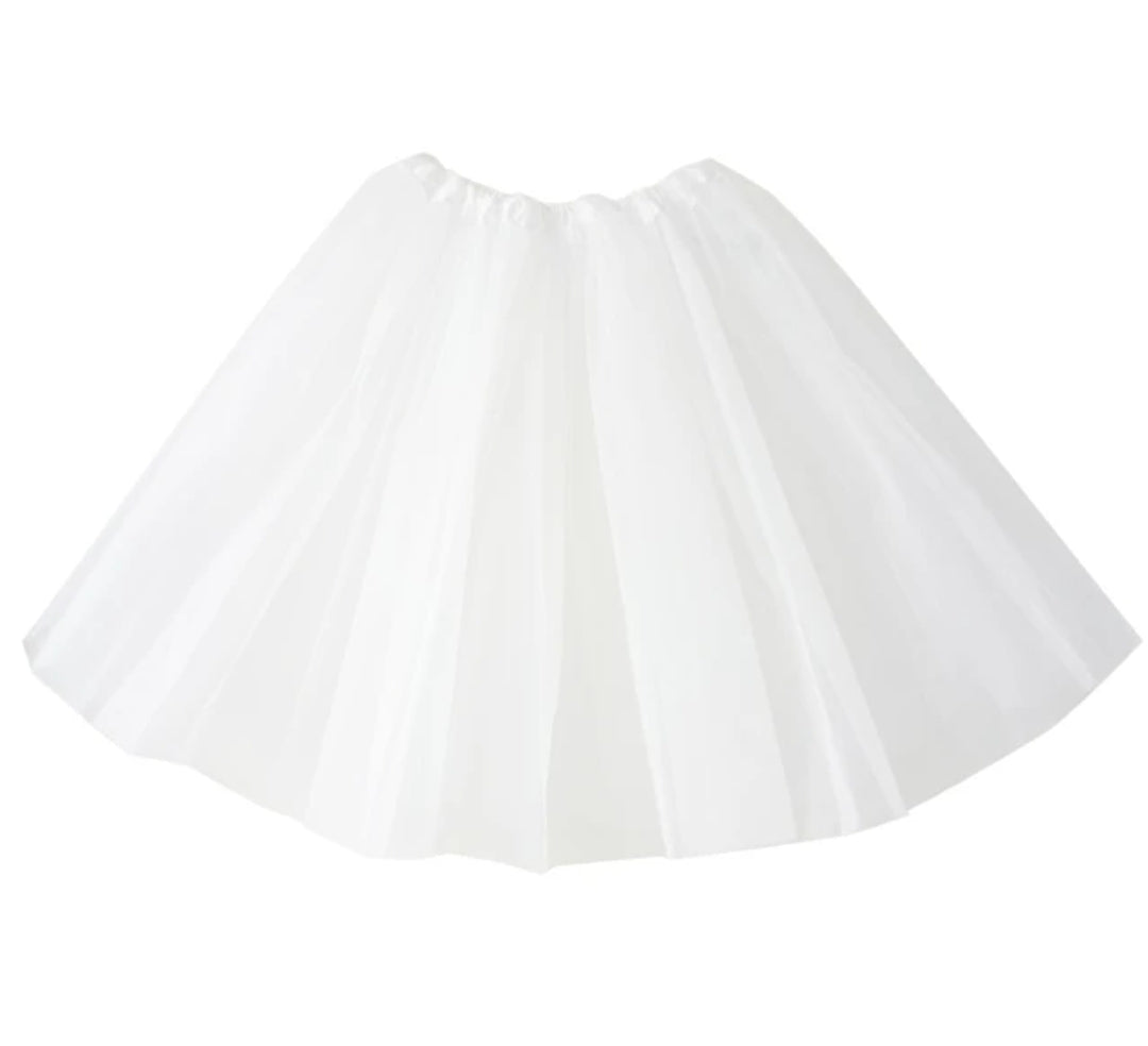 חצאית טוטו לבנה באורך 45 ס"מ