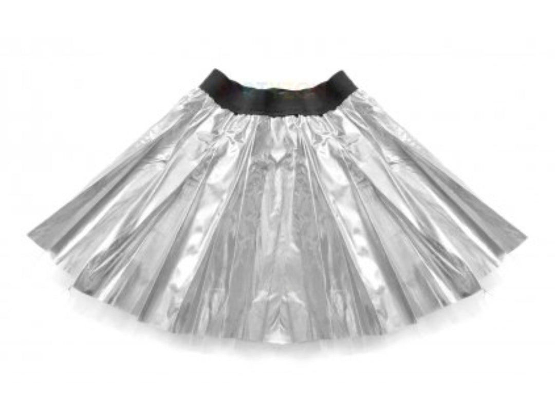 חצאית מטאלית כסופה באורך 40 ס"מ