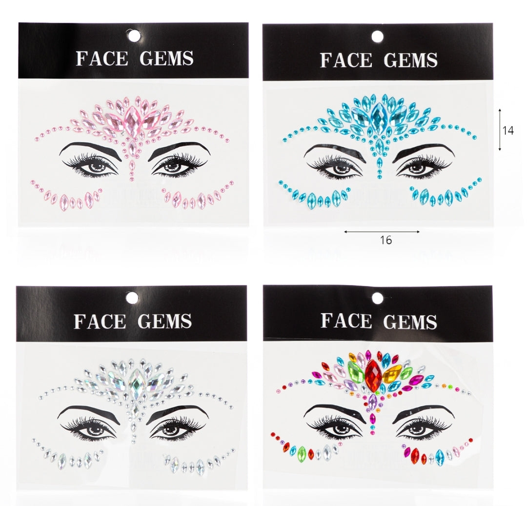 מדבקות יהלומים לפנים