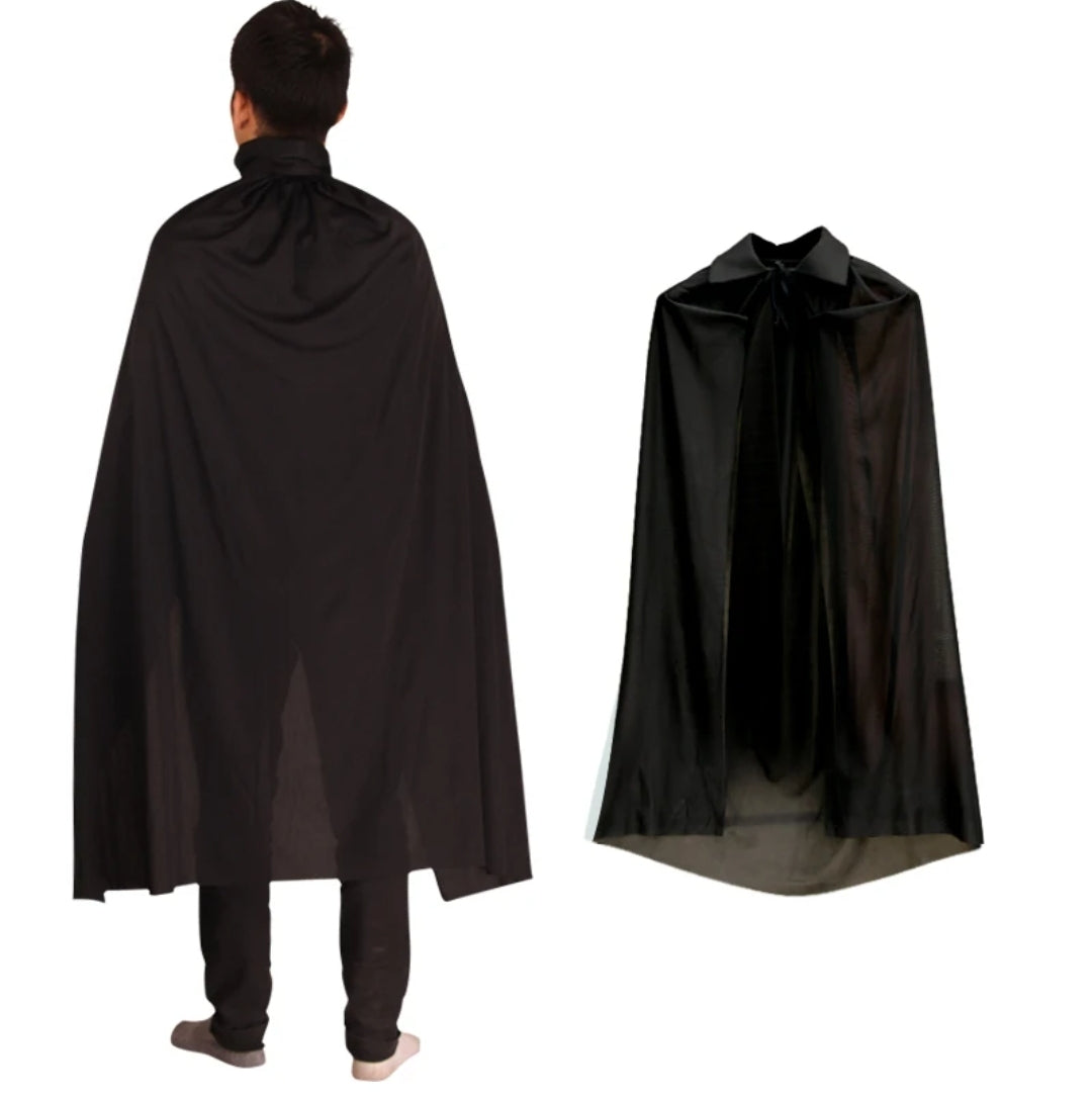 גלימה שחורה 120 ס"מ עם צווארון