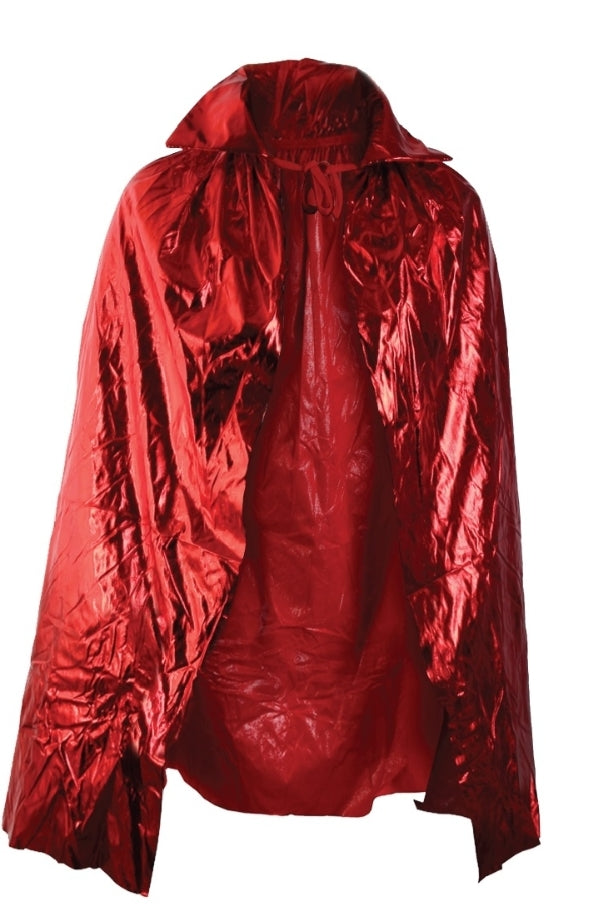 גלימה אדומה מטאלית עם צווארון 72 ס"מ