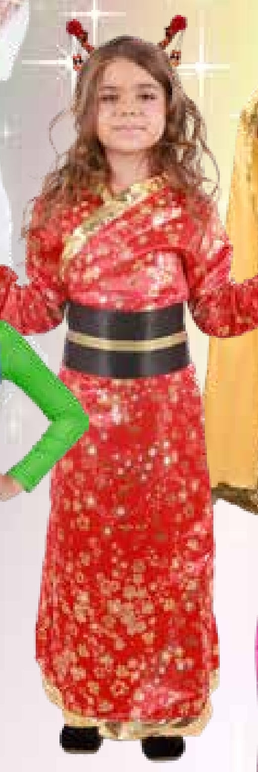 תחפושת יפנית אדומה 4-8