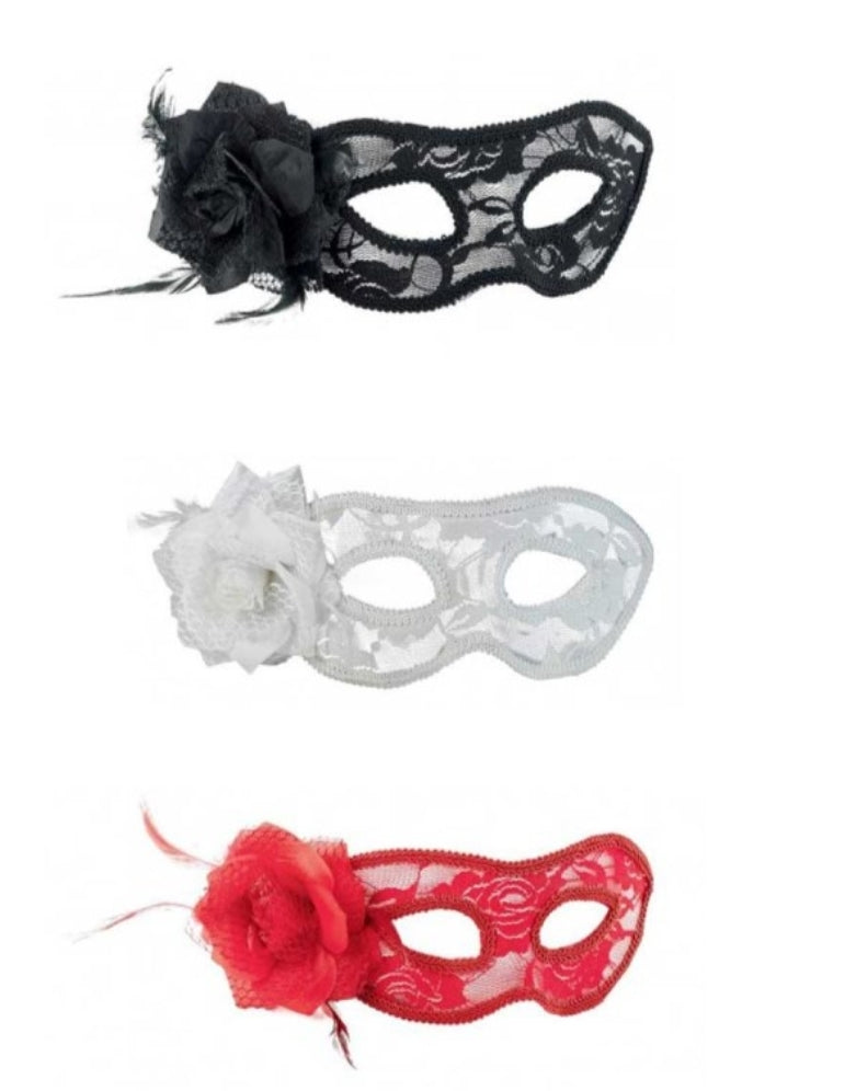 מסכת תחרה עם פרח