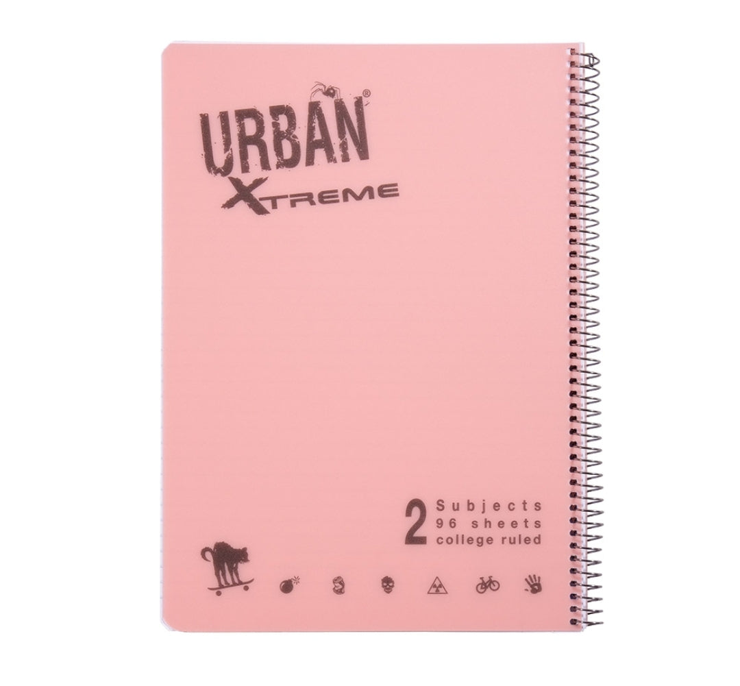 מחברת אורבן A4 2 נושאים שורה צבעי פסטל