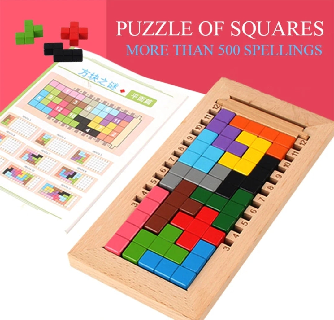 משחק חשיבה צורות גדול מעץ