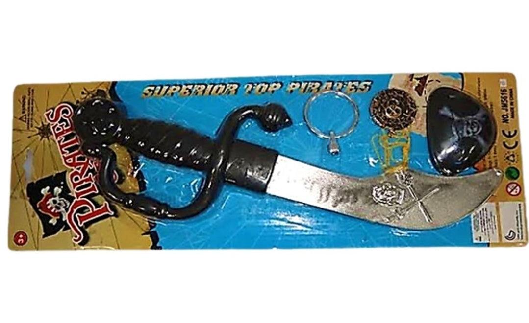 חרב לפיראט עם רטיה עגיל ושרשרת