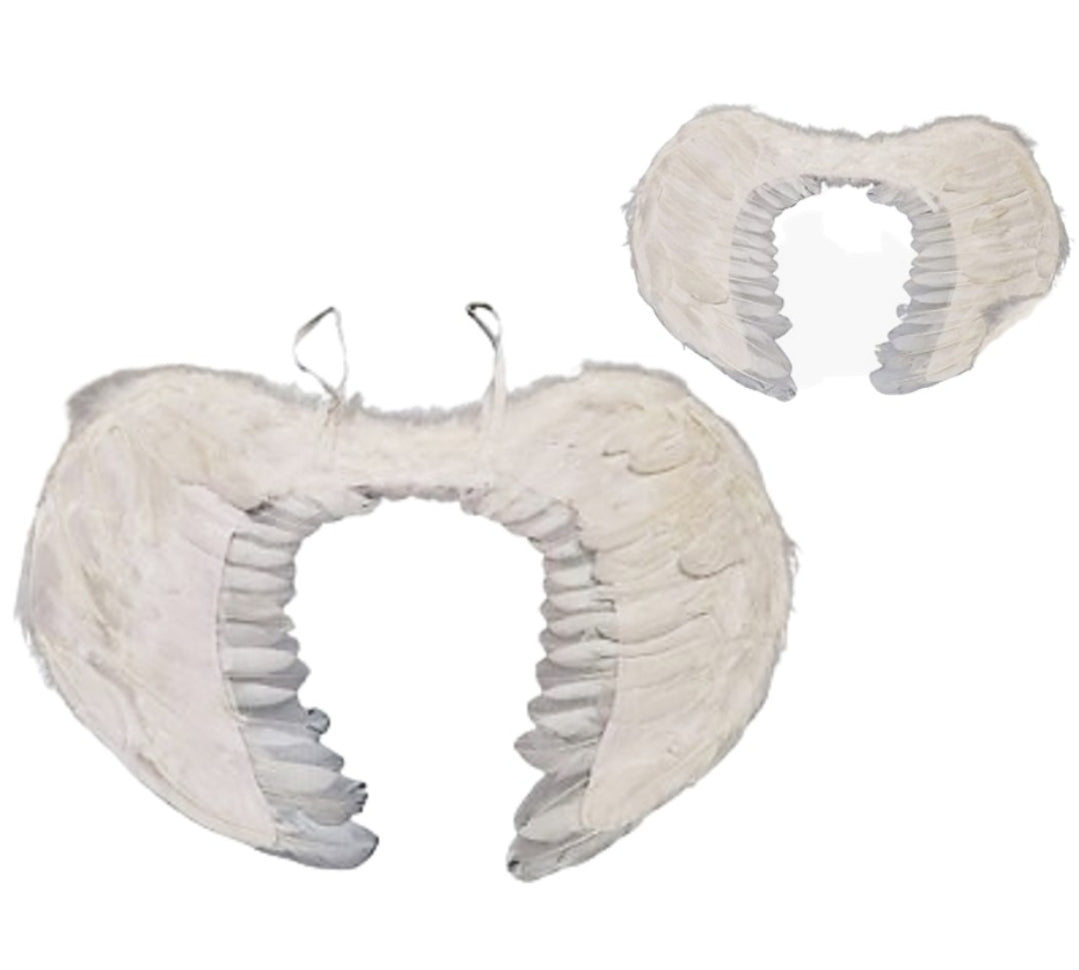 כנפיים למלאך נוצות שחור/לבן 40×60 ס"מ