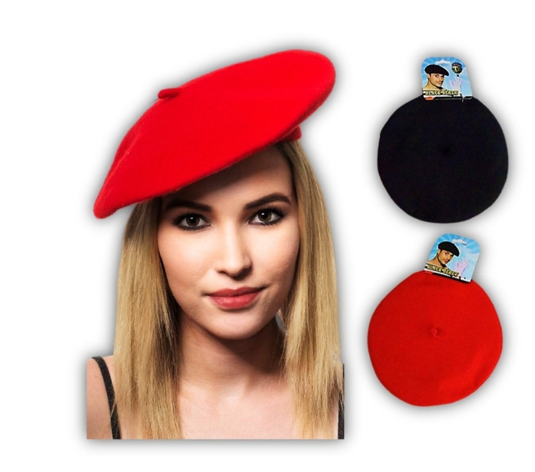 כובע ברט שחור בלבד