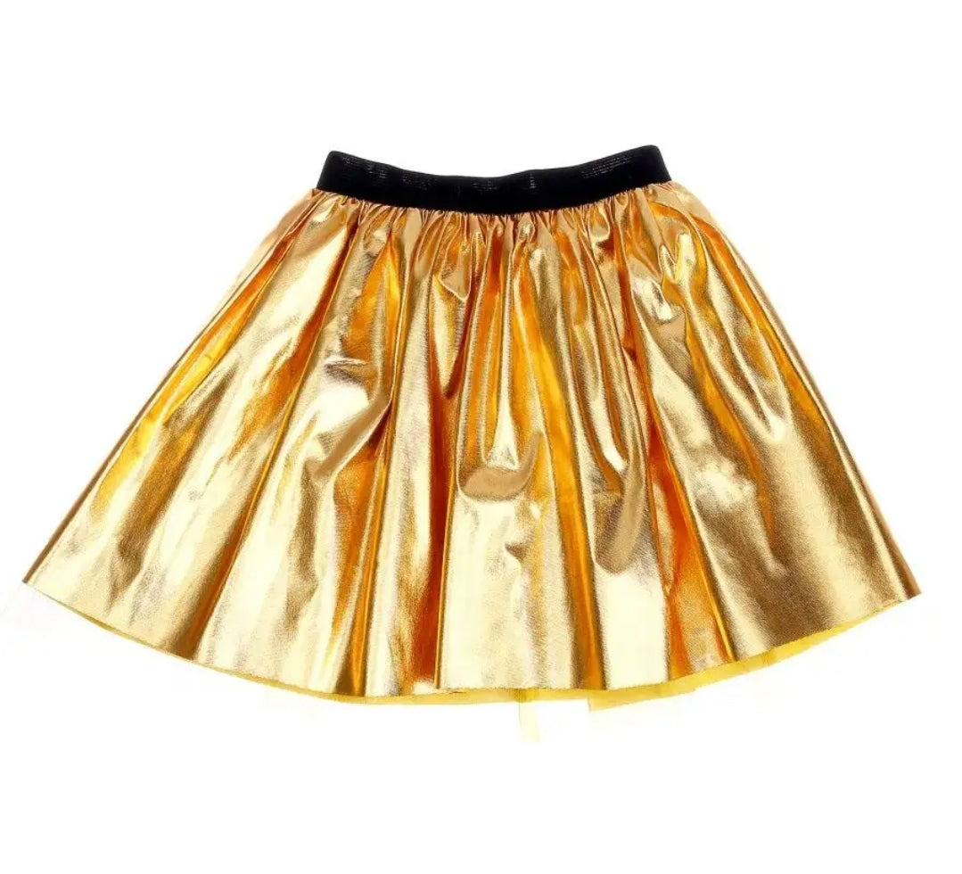 חצאית מטאלית זהב באורך 40 ס"מ