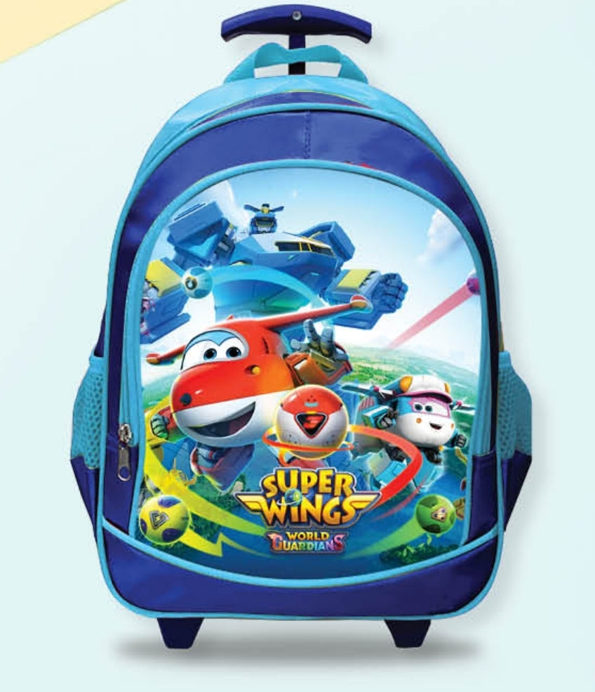 תיק גן טרולי עם גלגלים מטוסי על