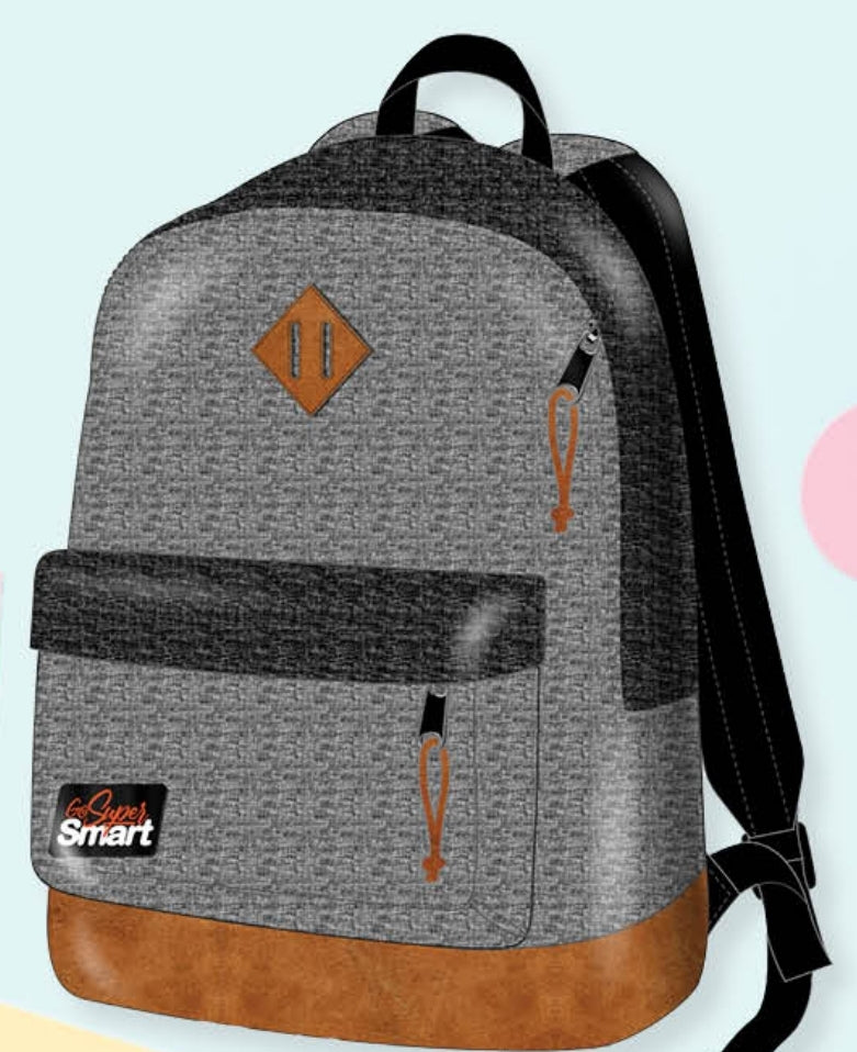 תיק לבית ספר שחור אפור Smart