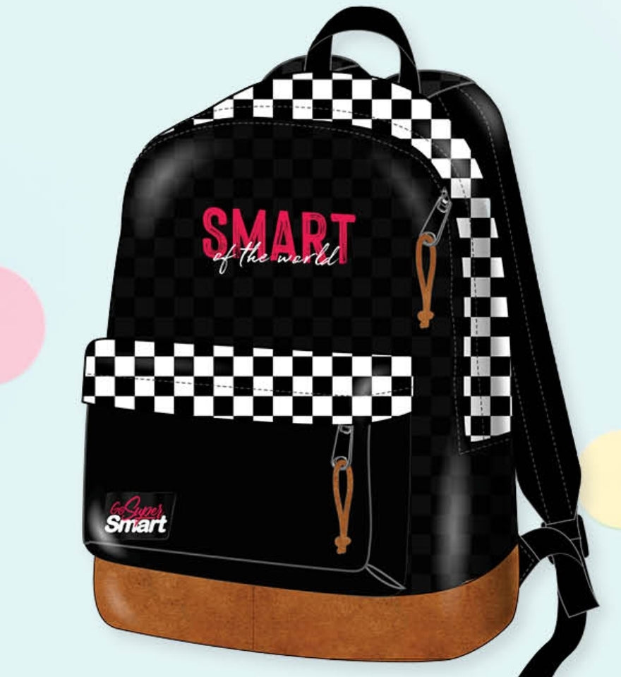 תיק לבית ספר שחור לבן אדום Smart