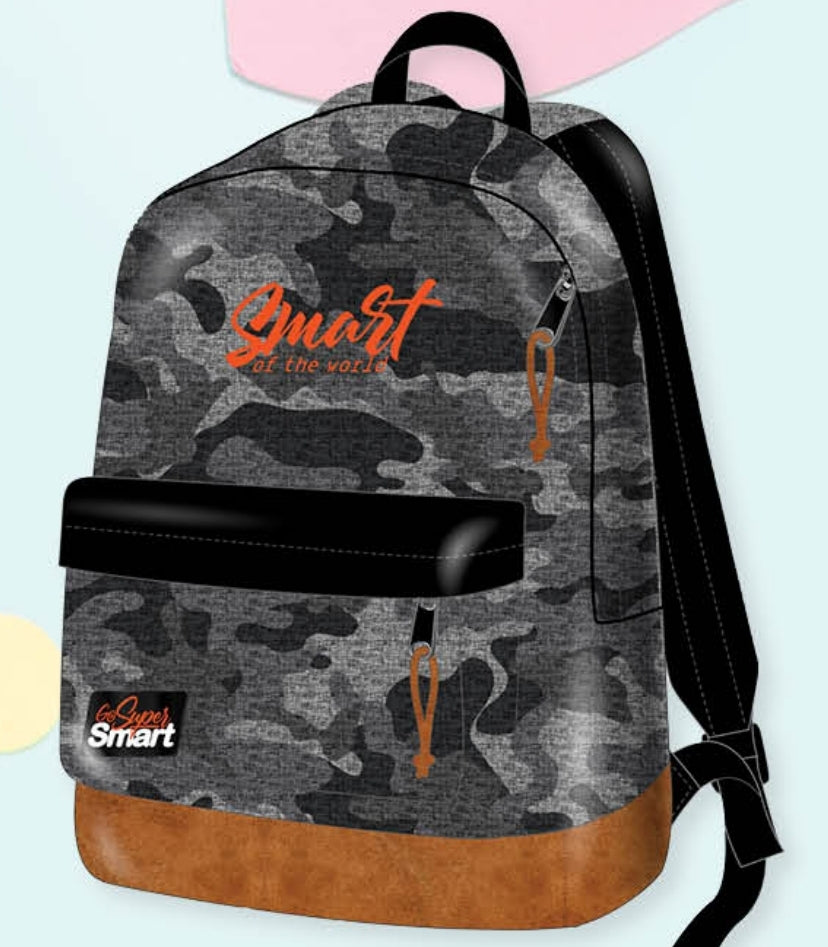 תיק לבית ספר שחור אפור Smart