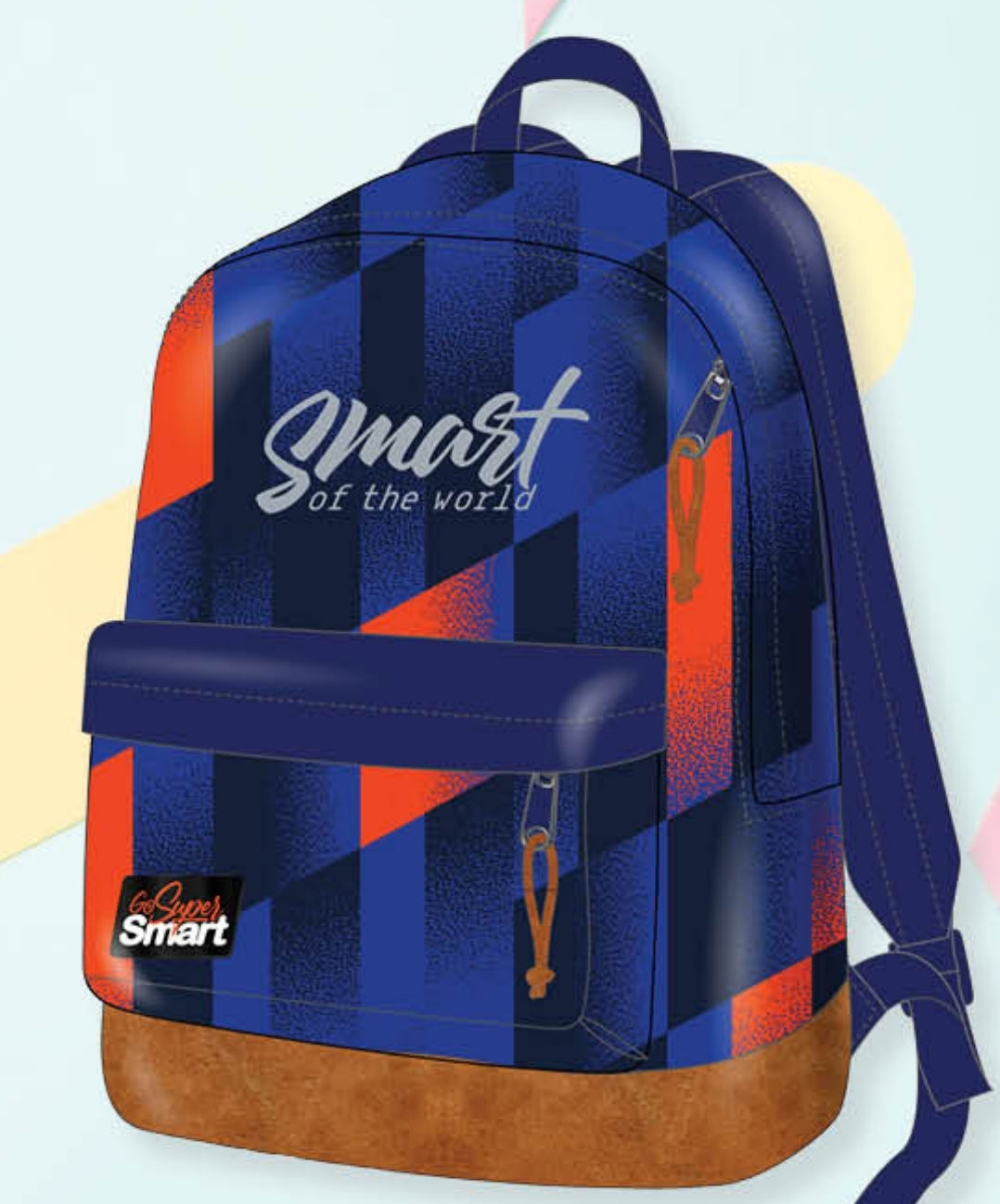 תיק לבית ספר כחול כתום Smart