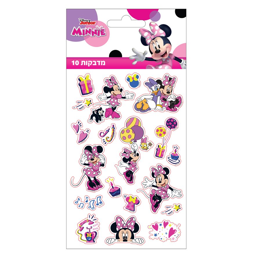 10 דפי מדבקות מיני מאוס