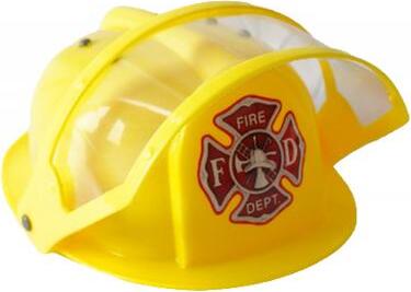 קסדה צהובה לתחפושת כבאי עם משקף