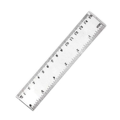 סרגל פלסטיק שקוף 15 ס"מ