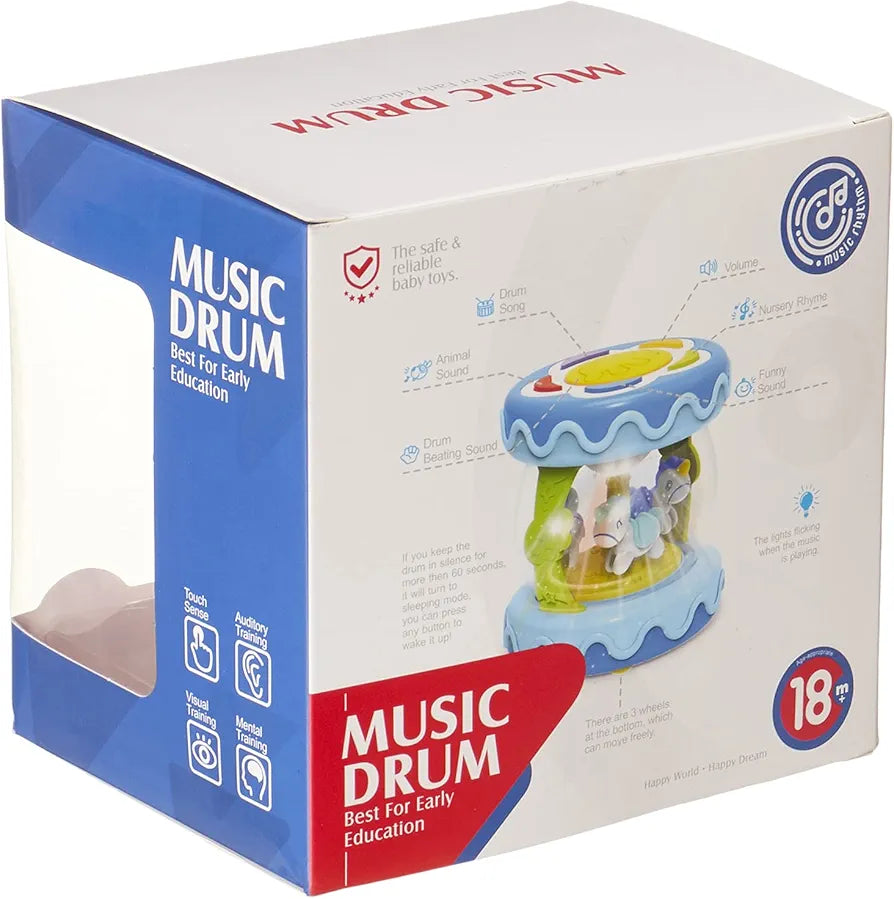 תוף מוזיקלי אינטראקטיבי עם קרוסלה מאירה – Huanger Music Drum
