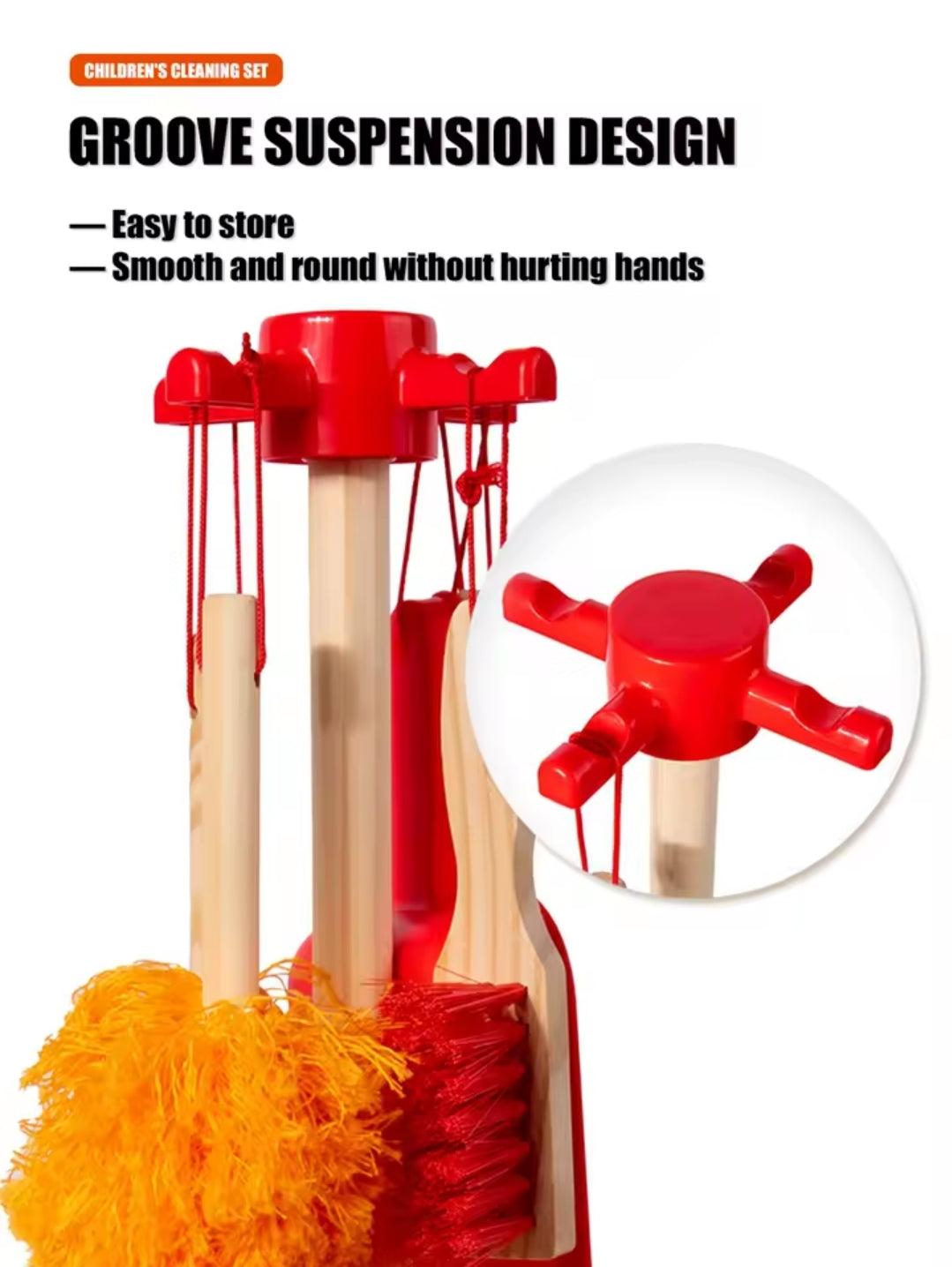 ערכת כלי ניקוי מעץ לילדים