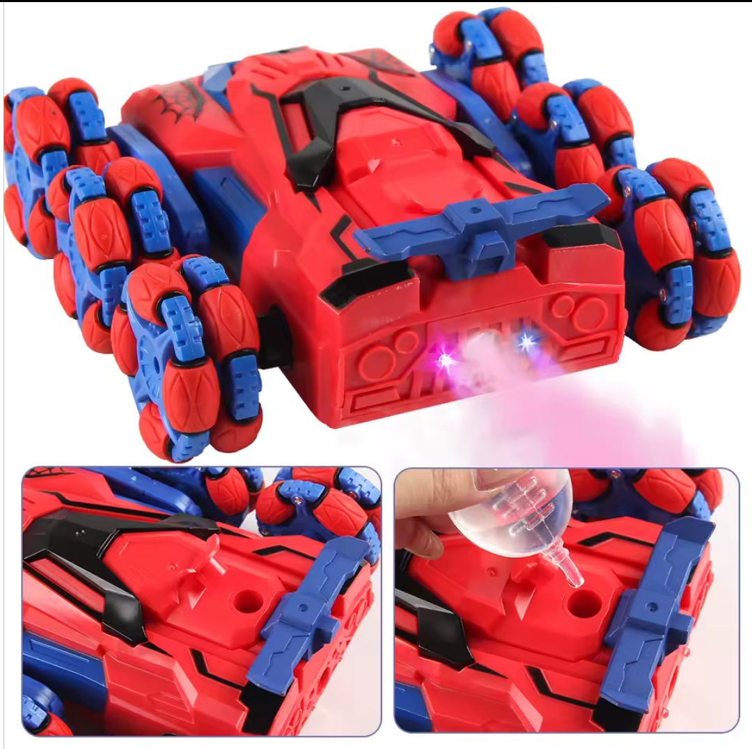 מכונית שלט פעלולים ספיידר נטענת מוציאה עשן