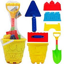 דלי וכף לים עם צורות 8 חלקים