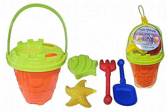 דלי וכף לים עם צורות 6 חלקים