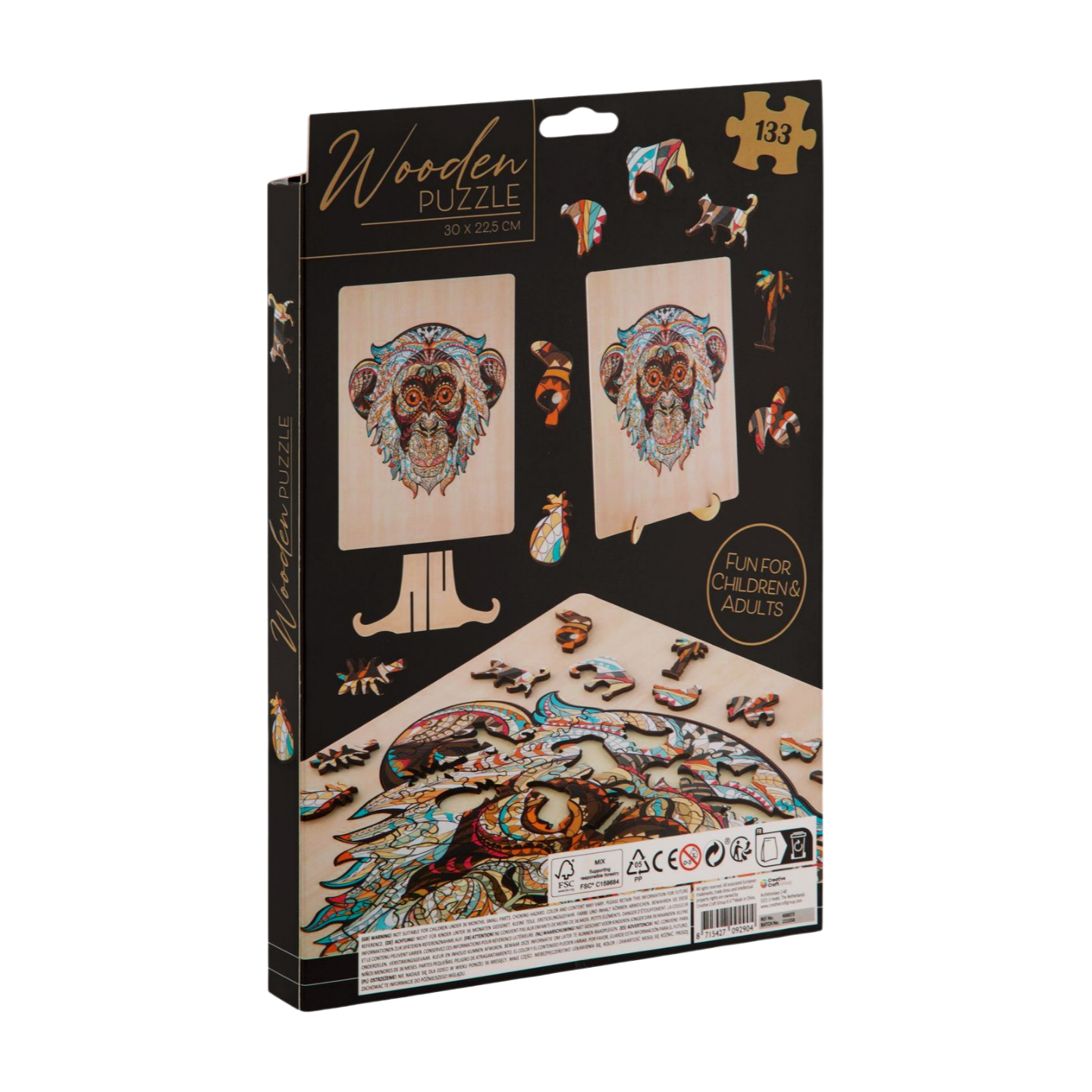 פאזל עץ עם מעמד צורות מיוחדות