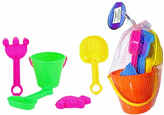 דלי וכף לים עם צורות 5 חלקים